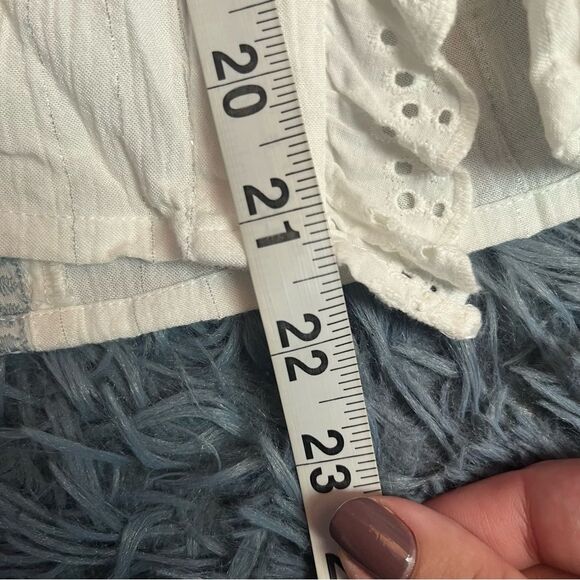 Anthropologie Bl-nk London White Eyelet Embroidered Blouse Size S - Picture 4 of 5